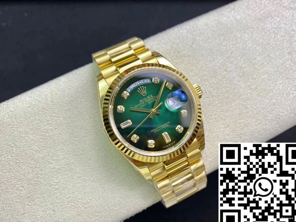 Green Rolex Gradual Gold M128238-0069 Day-Date Factory EW Dial Yellow 0307